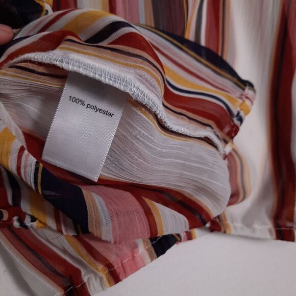 Maurice's Sheer Boho Top with Drape Sleeves and Lace-up V-Neck Tassels SZ Medium - Picture 8 of 12